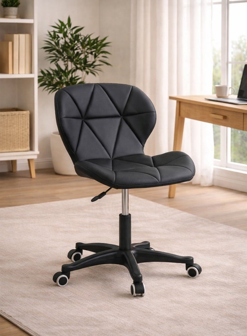 Taimi Ergonomic Desk Chair with Adjustable Height, Computer Chair with Swivel Wheels, Study Chair, Stylish Design Chair Padded with Soft Cushion and High Density Rebound Sponge - Black - Image 1